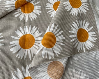 Marimekko Auringonkukka cotton waffle fabric, sold by half yard