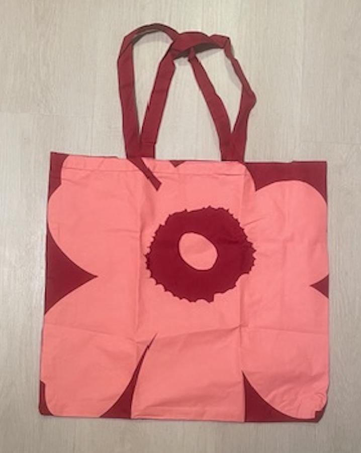 Marimekko Unikko 60th Anniversary Tote Bag, Red and Pink - Etsy