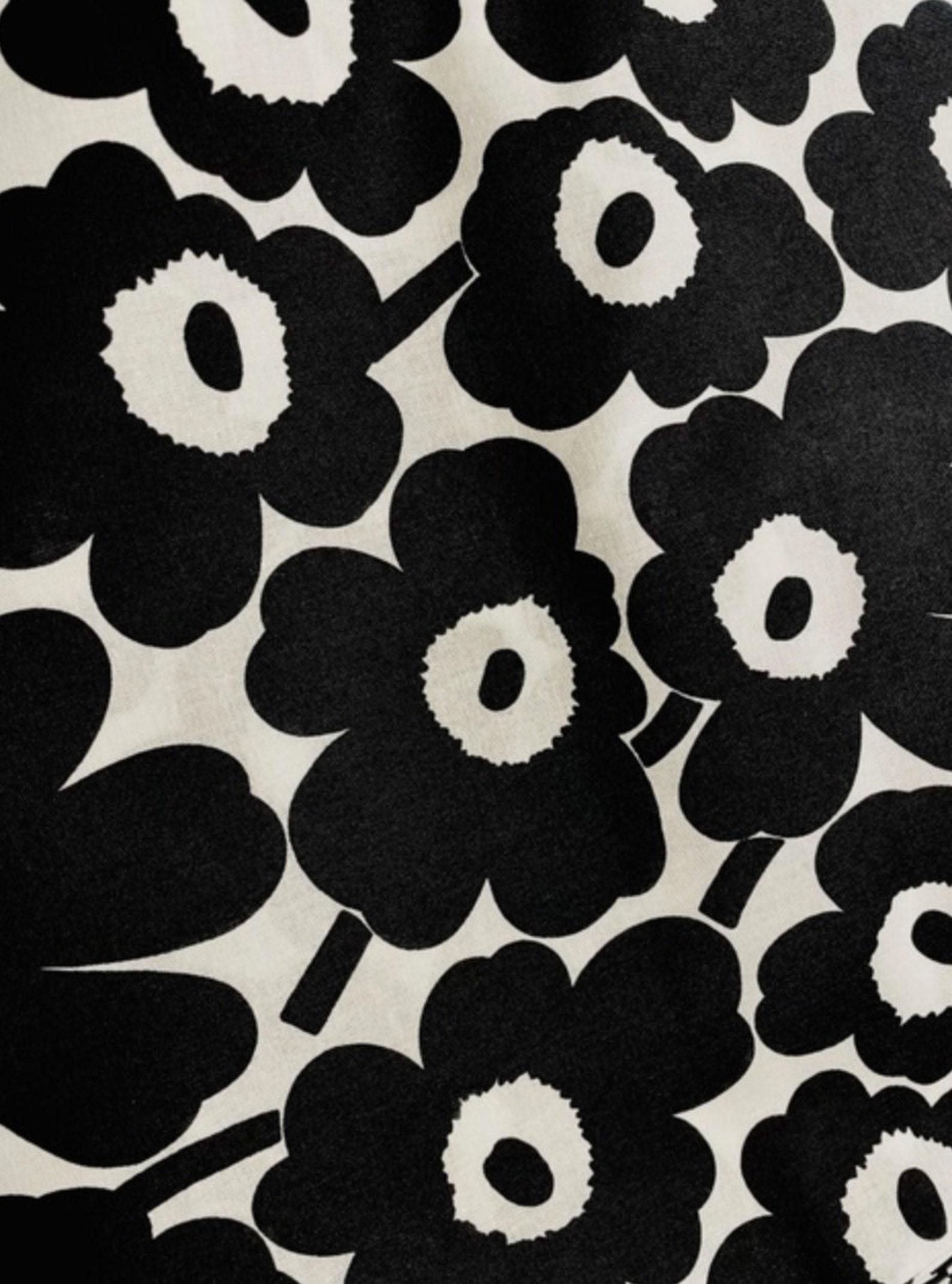 Marimekko Black and White Mini Unikko Cotton Fabric Sold by Etsy