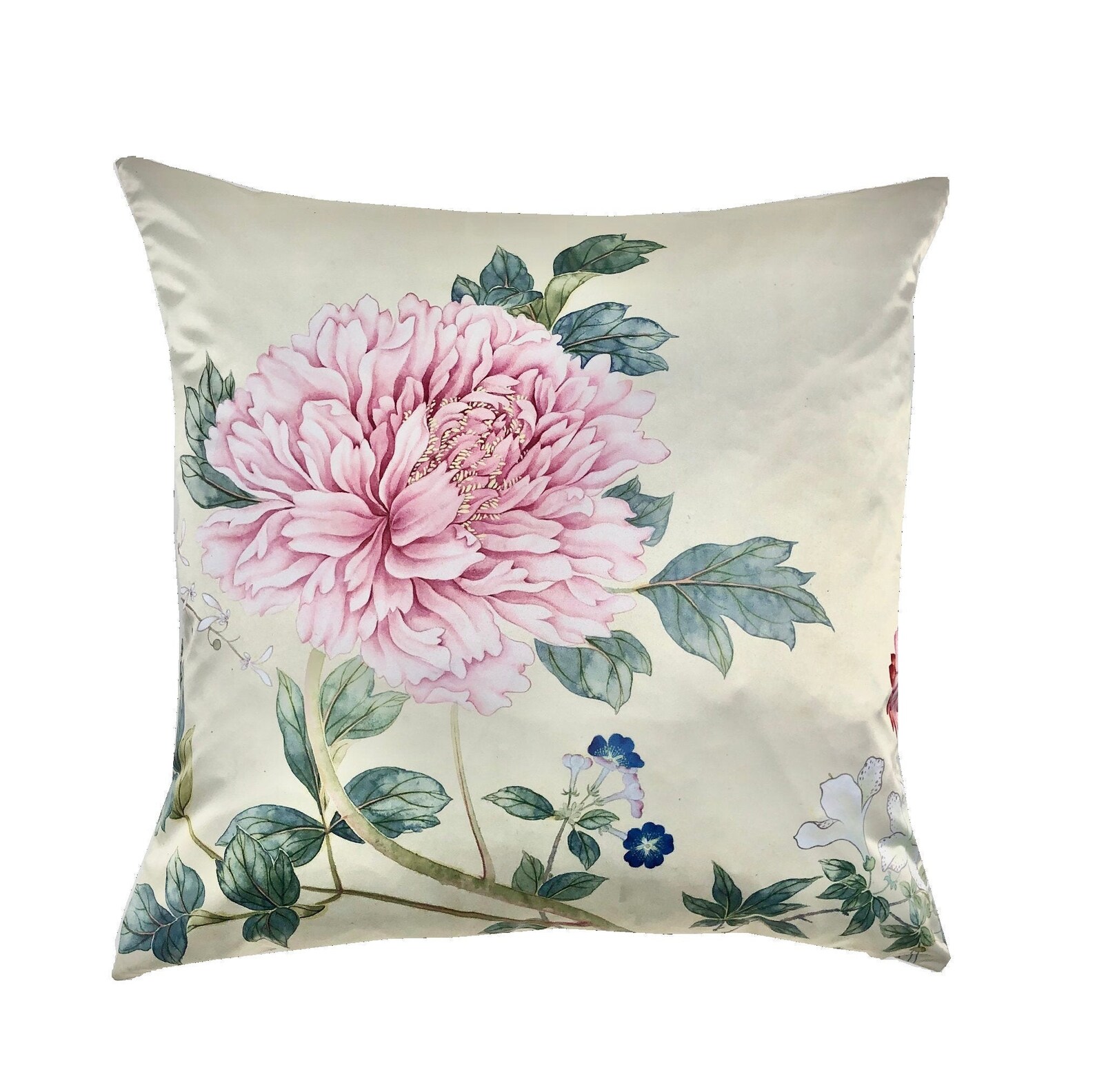 Pink Peony Chinoiserie Pillow // Floral Pillow // Peony Pillow Etsy