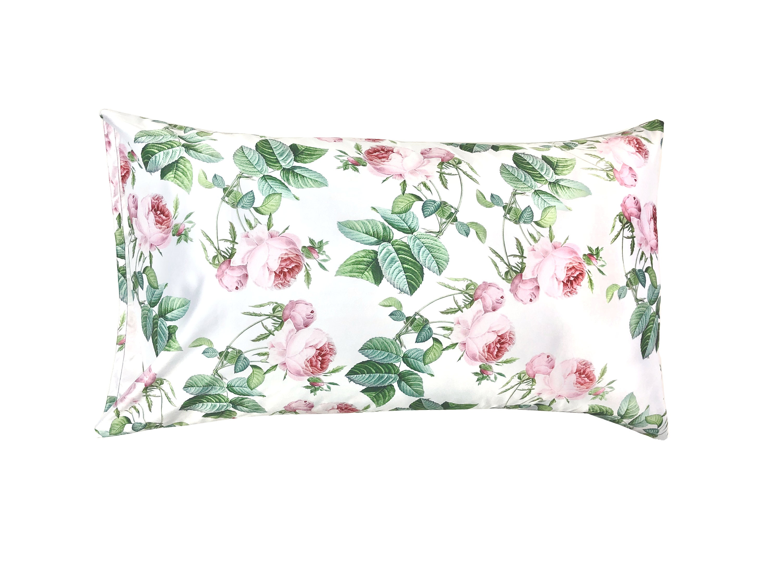 Floral Rose Pillowcase // Satin Pillowcase // Rose Pillow // Etsy