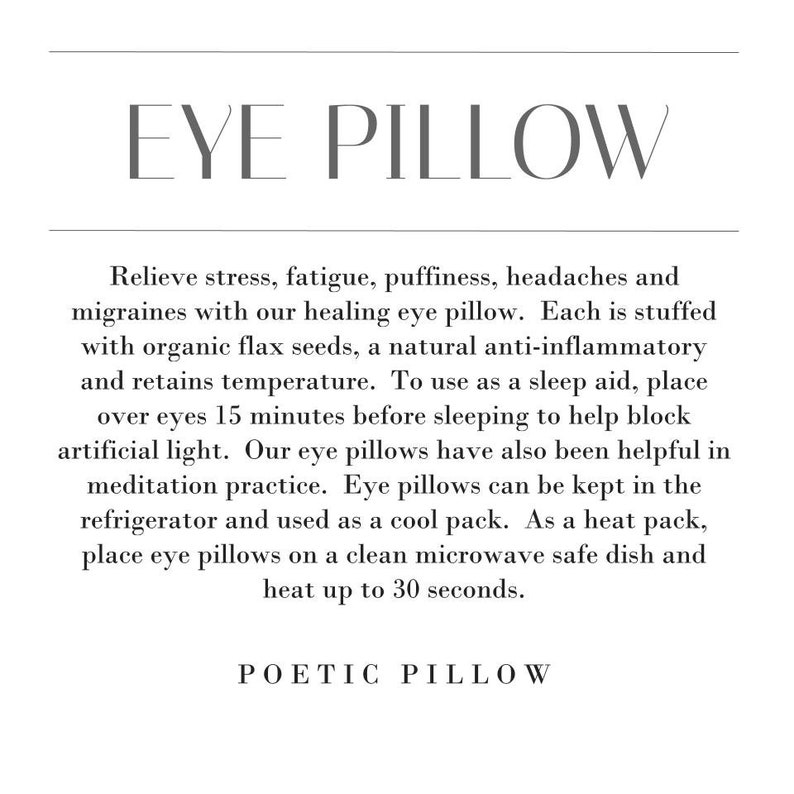 Pink Eye Pillow // Flax Seed Eye Pillow // Weighted Eye Pillow Etsy