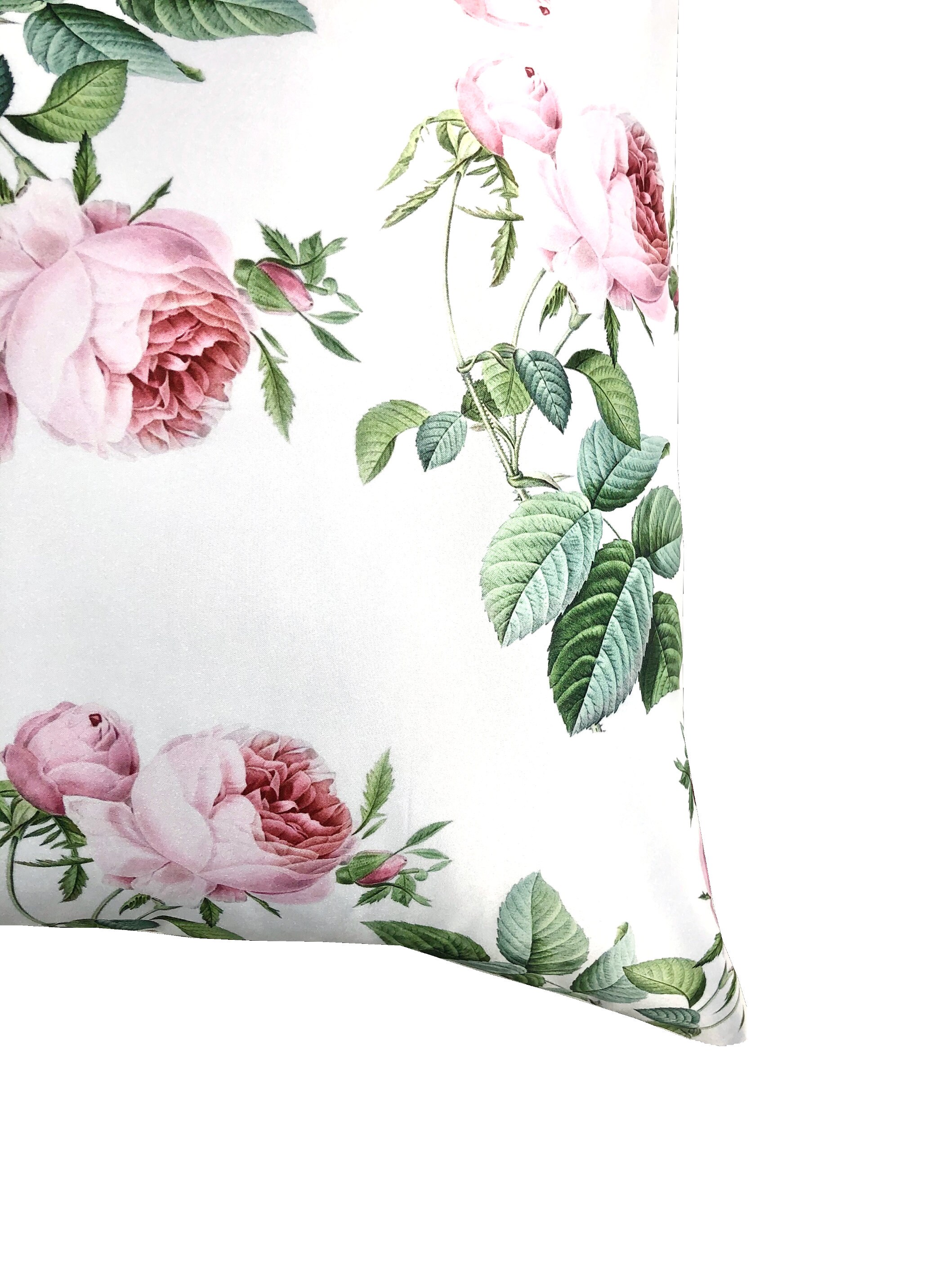 Floral Rose Pillowcase // Satin Pillowcase // Rose Pillow // Etsy