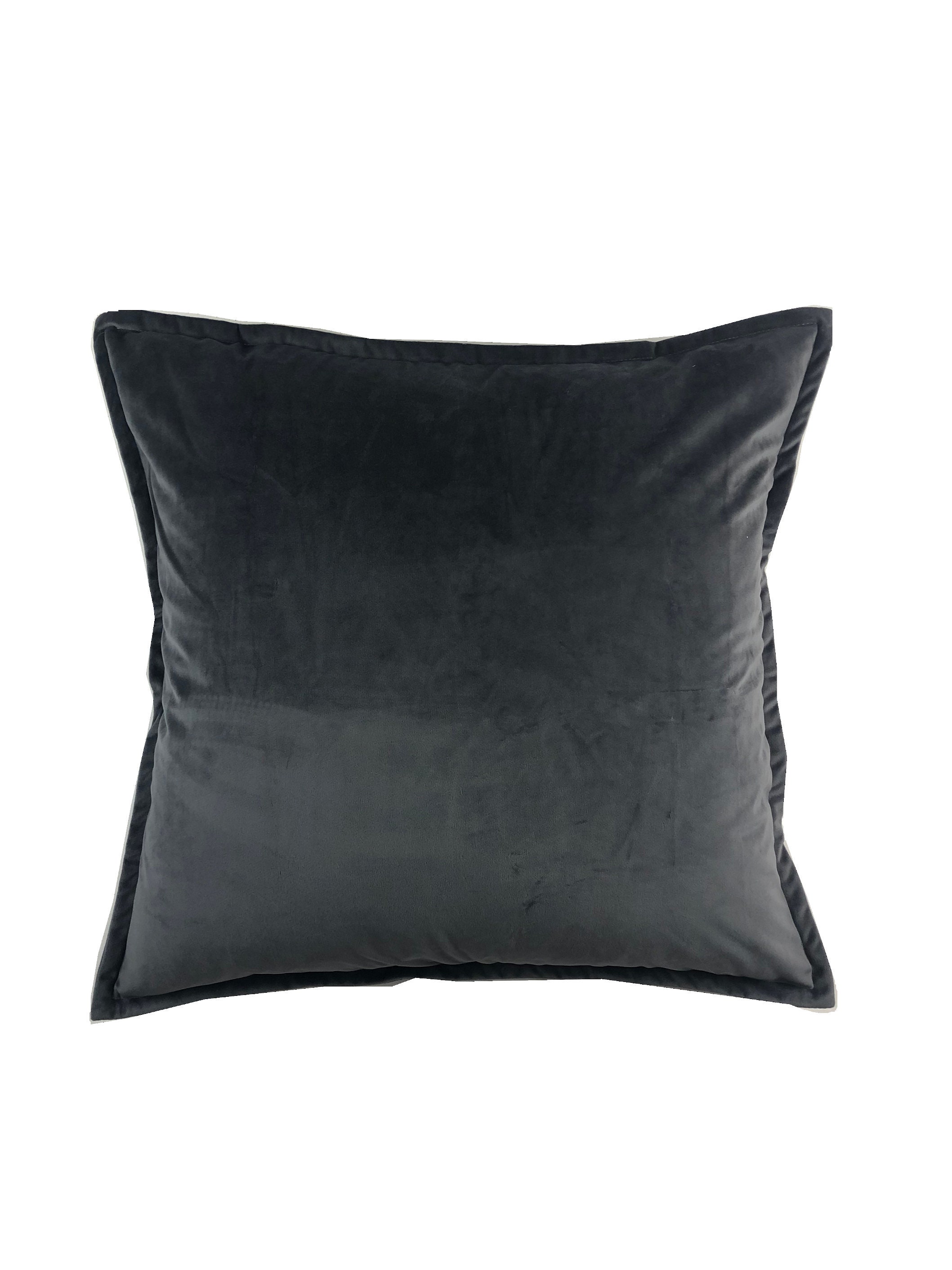 Velvet Charcoal Pillow // Designer Throw Pillow // Home Decor Etsy
