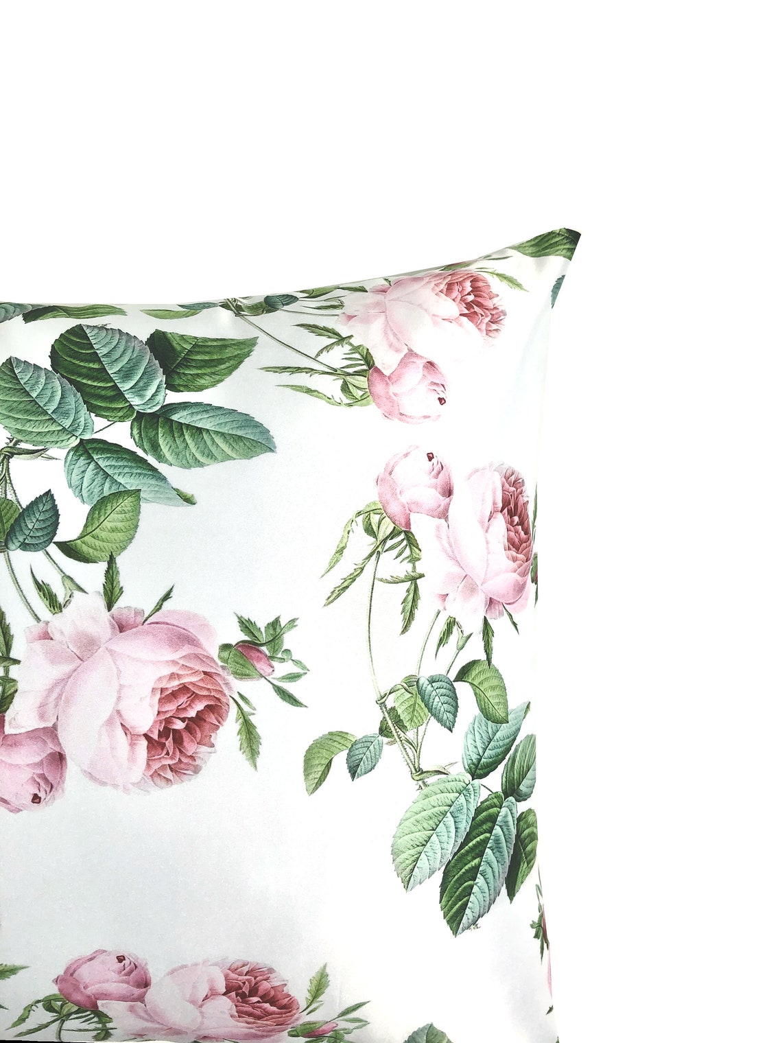 Floral Rose Pillowcase // Satin Pillowcase // Rose Pillow // Etsy