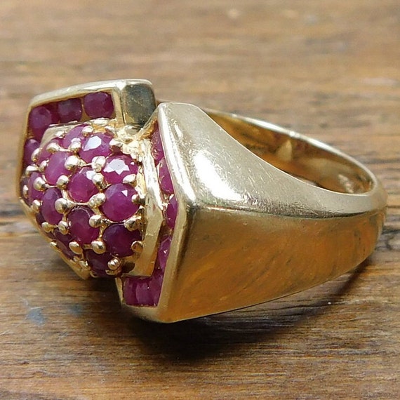 Vintage Natural Ruby 1.65 ctw Ring 14k Gold - image 2