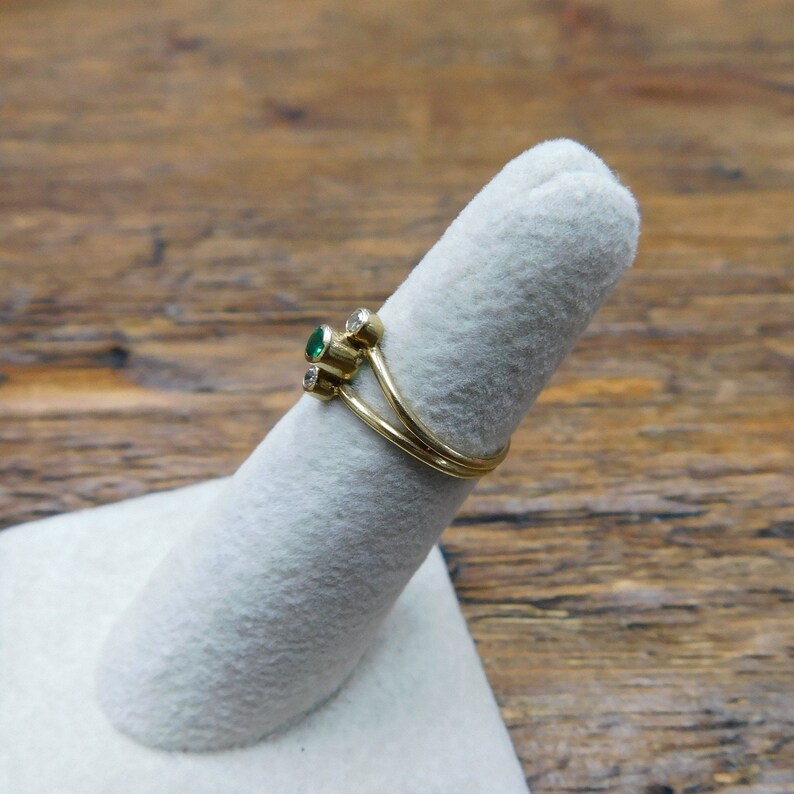 Natural Emerald and Diamond .14 ctw Ring 14k Gold
