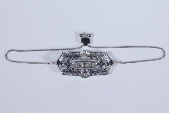 Elegant Art Deco 1.15ctw Diamond Bar Bolo Bracele… - image 4