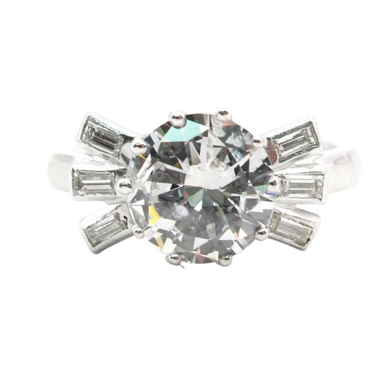 Mid Century 1950's Diamond Engagement Ring 1.99 c… - image 1