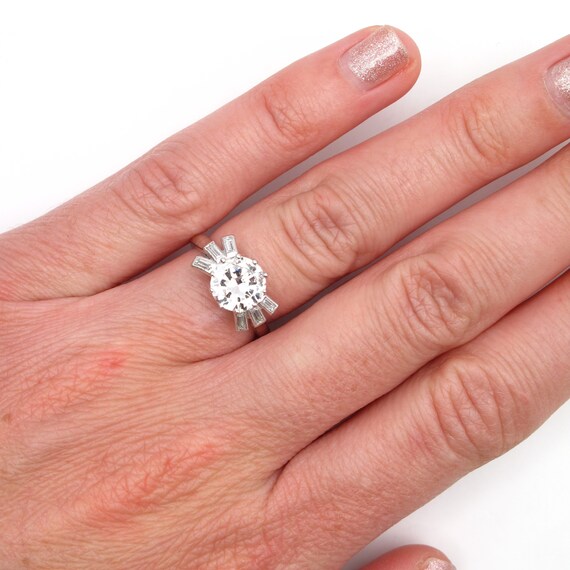 Mid Century 1950's Diamond Engagement Ring 1.99 c… - image 4