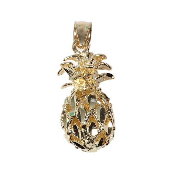 Three-Dimensional Pineapple Charm in 14K Yellow G… - image 1