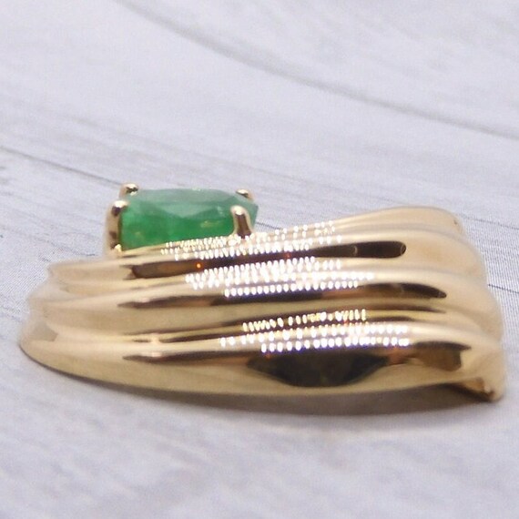 Natural Emerald 1.30 Carat Slide Pendant 14k Gold - image 4