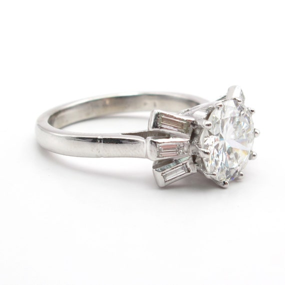 Mid Century 1950's Diamond Engagement Ring 1.99 c… - image 2