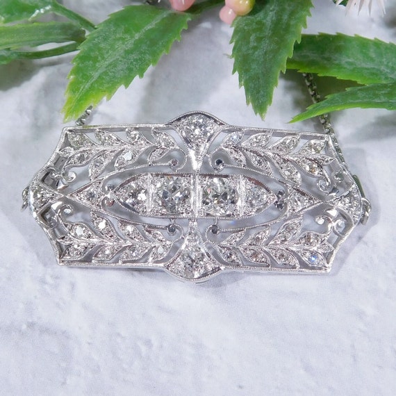Elegant Art Deco 1.15ctw Diamond Bar Bolo Bracele… - image 1