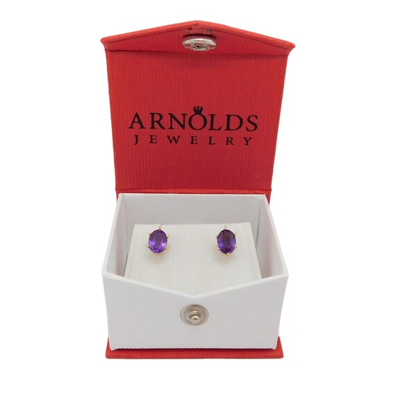 Royal 2.40ctw Amethyst Solitaire Earrings 14K Yel… - image 3