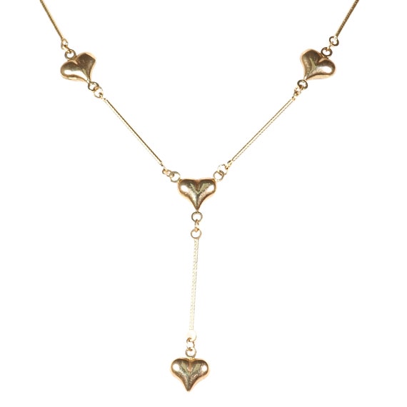 Heart Drop Necklace in 14K Yellow Gold - image 2