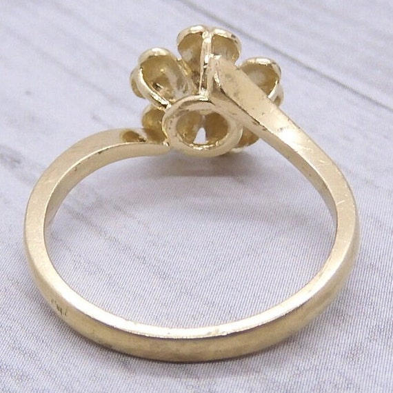 Forget Me Not Flower Ring Ruby Accent 14K Gold - image 5