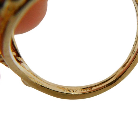 Vintage .005ct Diamond & Oval Onyx Ring 14K Yello… - image 6