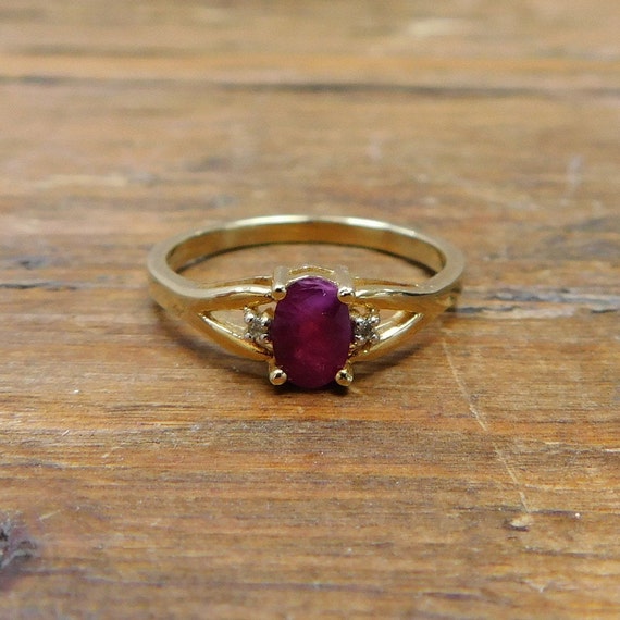 Ruby and Diamond .66 ctw Ring 14k Gold 1 | Etsy
