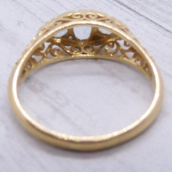 Aquamarine & Diamond Vintage Filigree Ring, Handc… - image 5