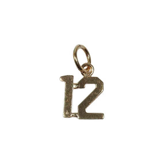 Number 12 Charm in 14K Yellow Gold - image 2