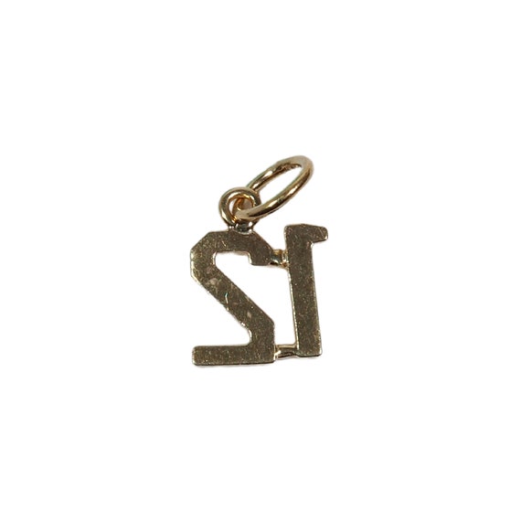 Number 12 Charm in 14K Yellow Gold - image 3