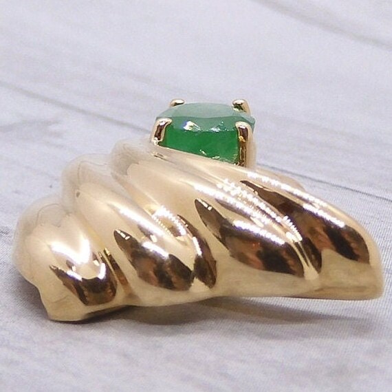 Natural Emerald 1.30 Carat Slide Pendant 14k Gold - image 7