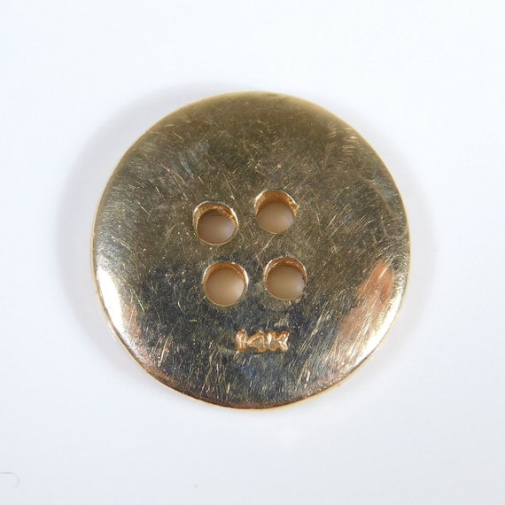 Vintage Small Gold Button 14K Gold - image 4