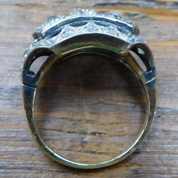 2.08 ctw Diamond Art Deco Ring 14k Gold and Plati… - image 3