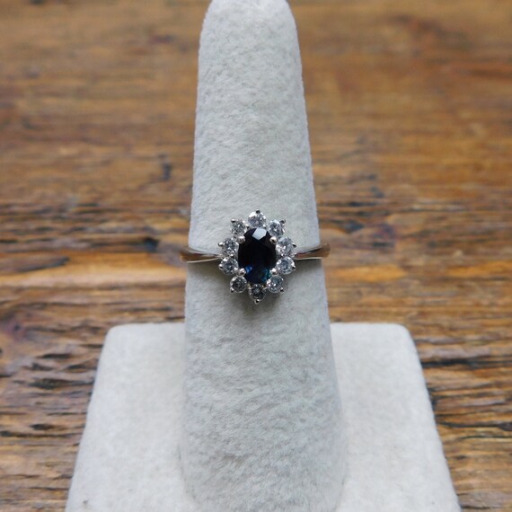 18k White Gold 1.00 ctw Natural Sapphire and Diam… - image 6