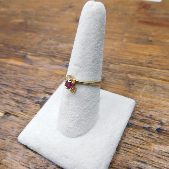 10k Gold .32 ctw Ruby and Diamond Bypass Ring - image 6