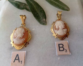 Pendentif impressionnant en or massif 18 carats-Pendentif Real Cameo-Cameo sculpté à la main-Collier Cameo-Pendentif en or pour elle-Cameo Jewelry-Cameo charme en or