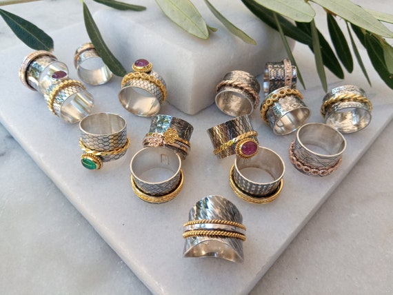 Anti stress ring,Spinner ring,Ruby ring,Spinning … - image 9