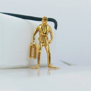 Scuba Diver Gold Peendant,Diver&#39;s lucky charm,Diver&#39;s jewels,Gift for scuba Diver,Greek jewels, Jewel for Diver,k14 solid Gold Diver pendant