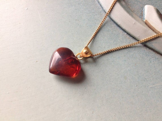K18 Valentine Amber Heart,k18 Yellow Gold,valentine