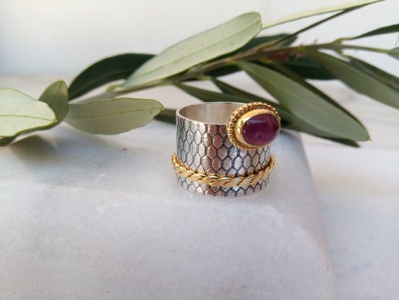 Anti stress ring,Spinner ring,Ruby ring,Spinning … - image 1