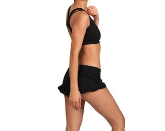 Ruffle Booty Shorts in Black