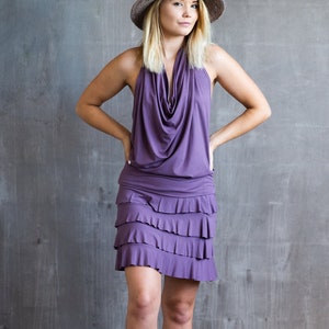 Darlene Ruffle Mini Skirt in Amethyst