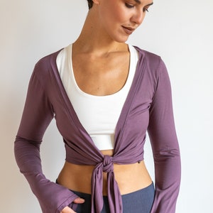 Amethyst Ballet Wrap Top: Women&#39;s Yoga Jacket