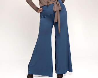 Bamboo Loose Fit Wide Flare Leg Palazzo Pants