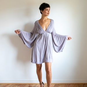 Bell Sleeve Goddess Dress in Ash | Fairy Dress | Boho Party Dress | Festival Dress | Pixie Dress | Faerie Dress