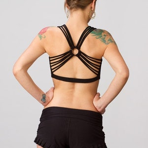 Strappy Yoga Sports Bra | Yoga Tank Top | Bralette in Black