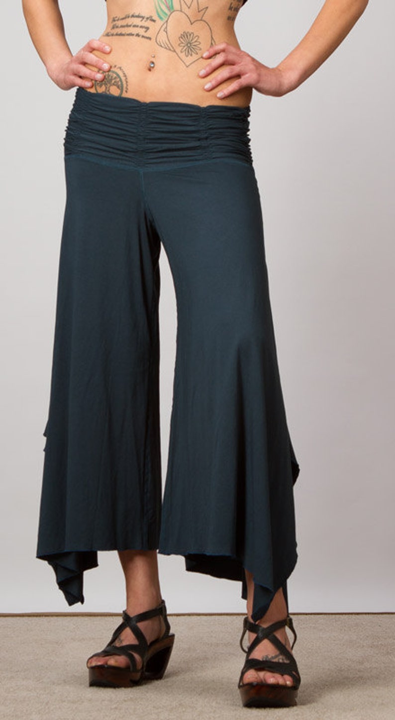 Ruched Waistband Comfortable Wide Leg Gaucho Pants / Dance | Etsy