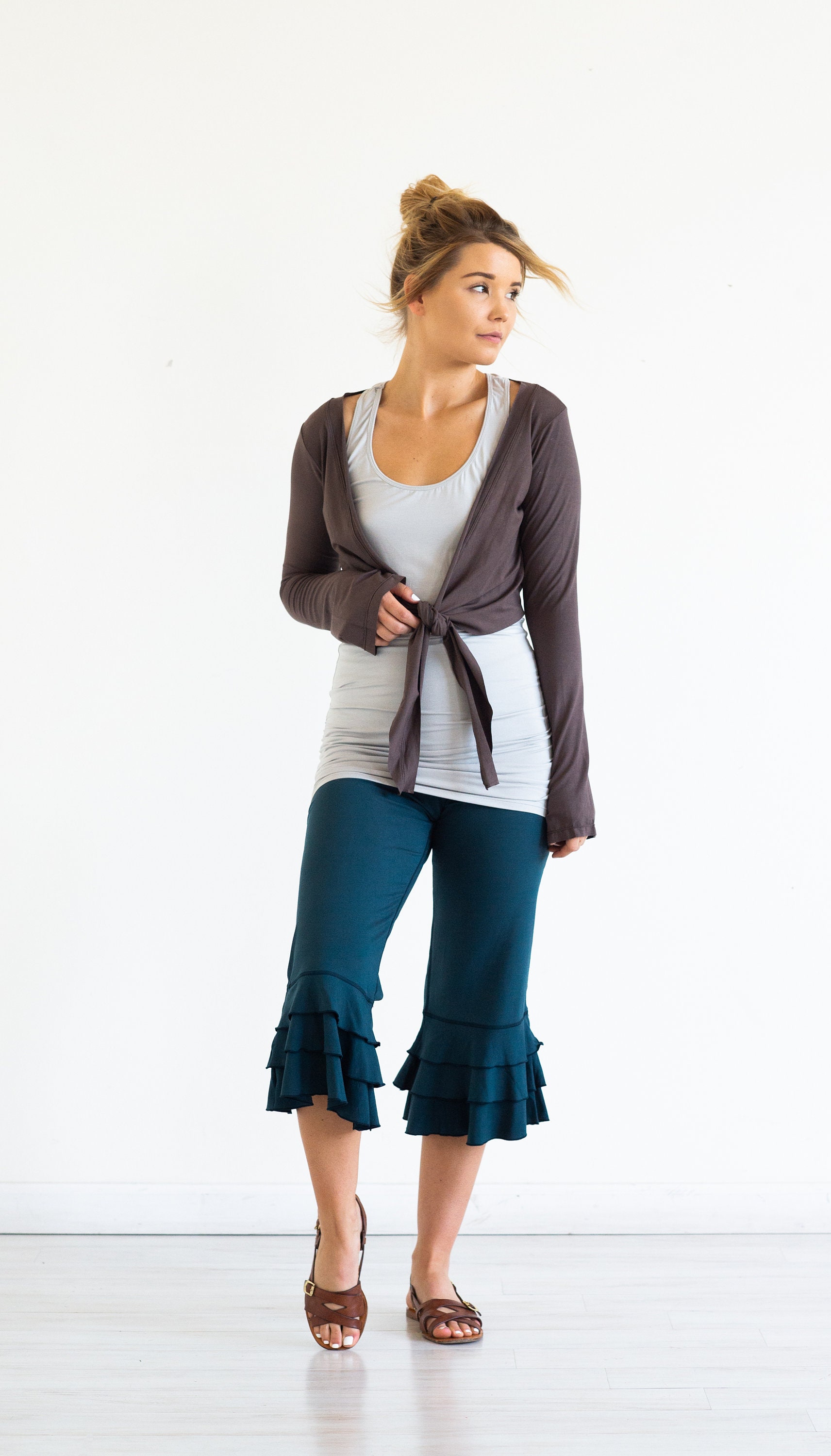 Long Cinched Tank Top Ruched Sides Long Yoga Tank Top Etsy