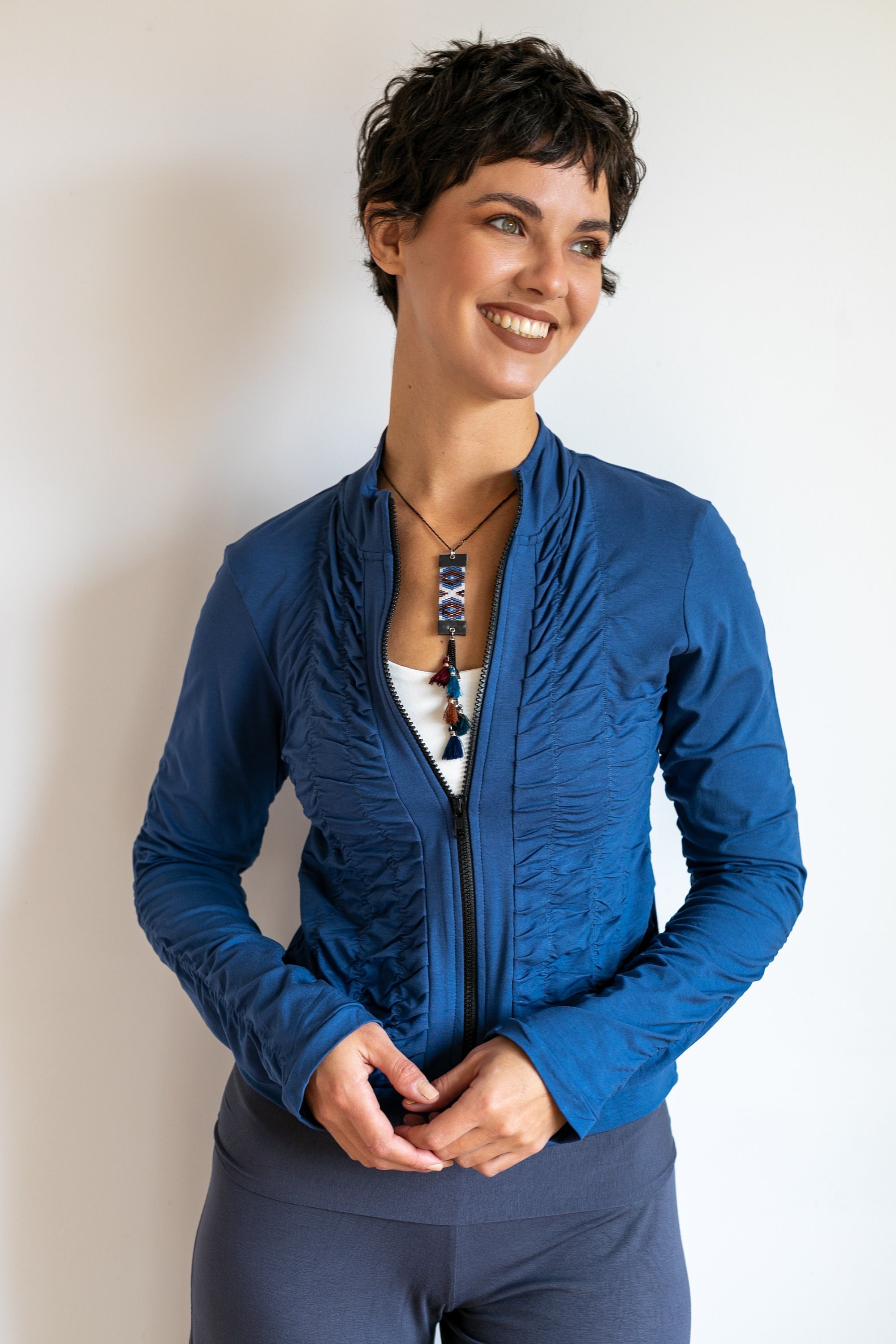 Zipper Front Blouse Etsy Ireland