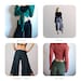 Ruched Waistband Wide Leg Gaucho Pants in Dark Teal main image 1