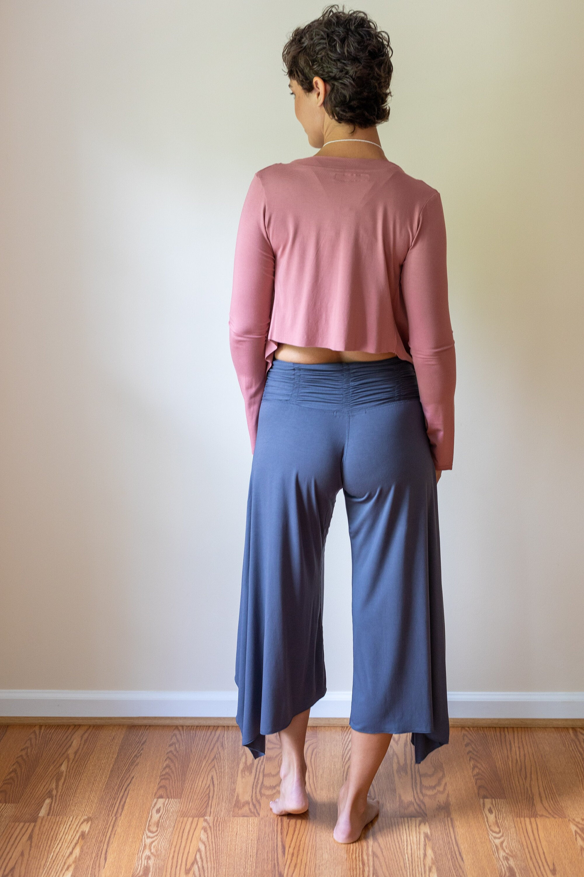 Ruched Waistband Gaucho Pants in Gray - Etsy
