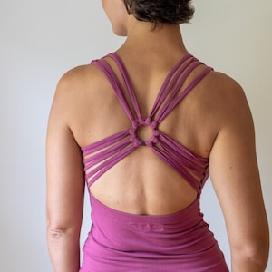 Shanti Strappy Yoga Tank Top in Dry Rose | Fuchsia Pink
