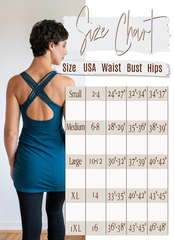 Faith Strappy Long Yoga Tank Top With Built in Bra in Dark Teal 