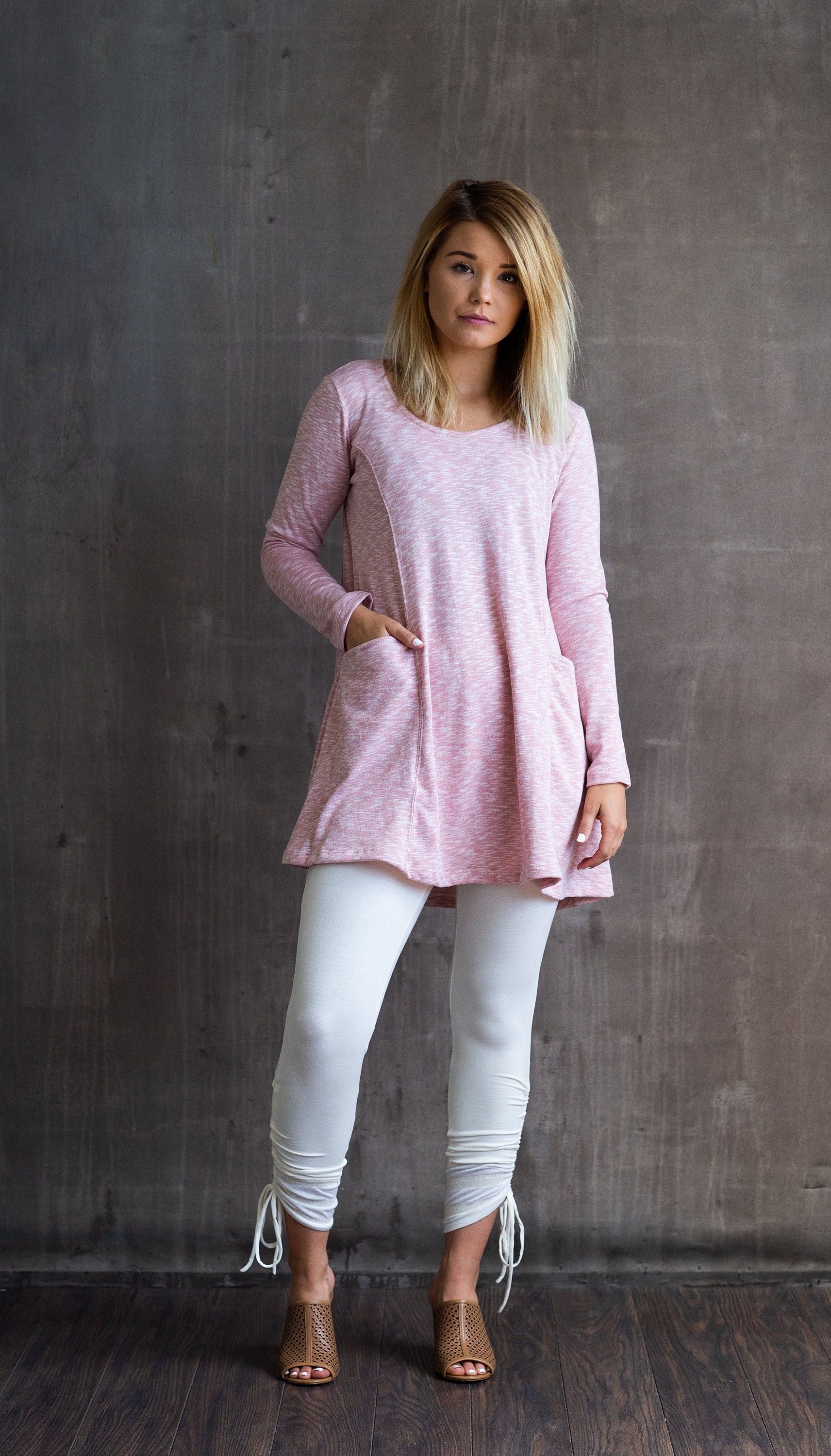 long sleeve tunic dress with pockets